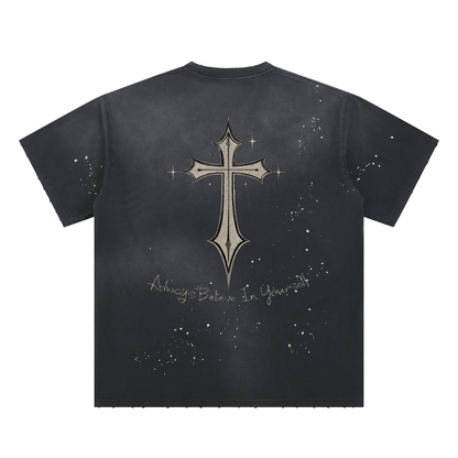 Paint Splattered "Believe" T-Shirt